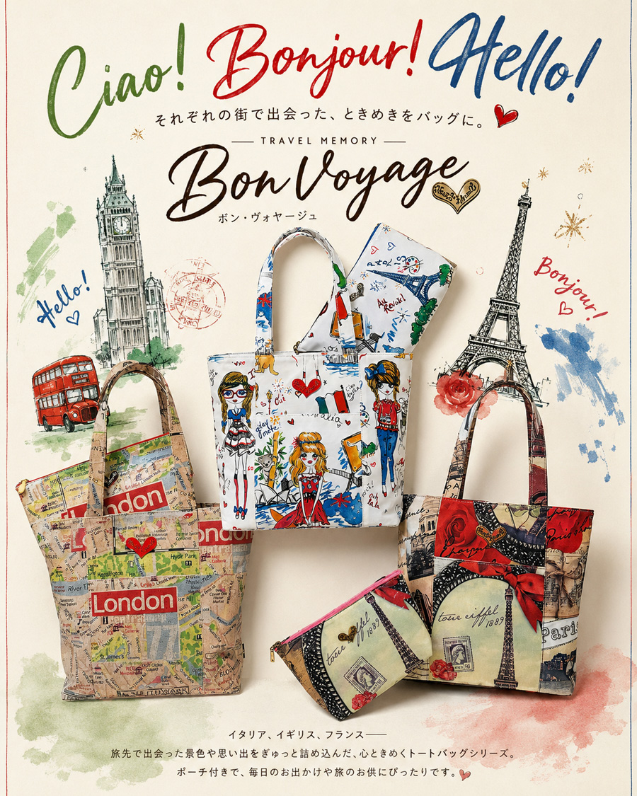 ロス二ニョス トートバッグ＆ポーチ