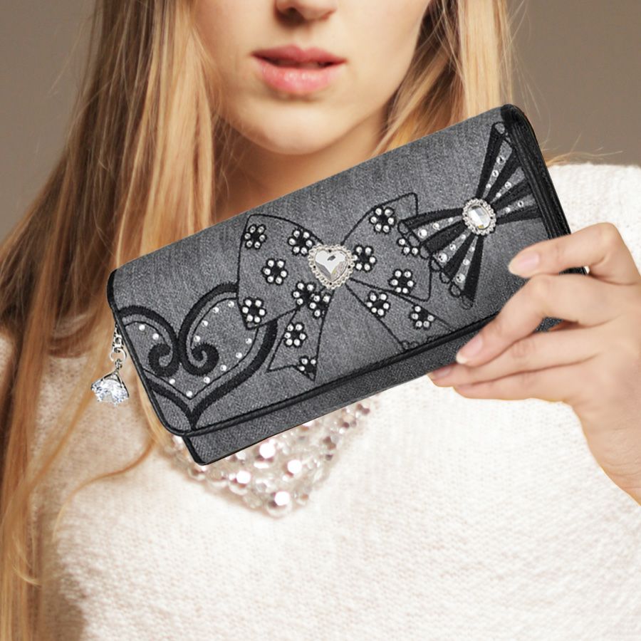 在庫数8 個＞リボンズ 長財布（グレーデニム） / Think Bee! 公式