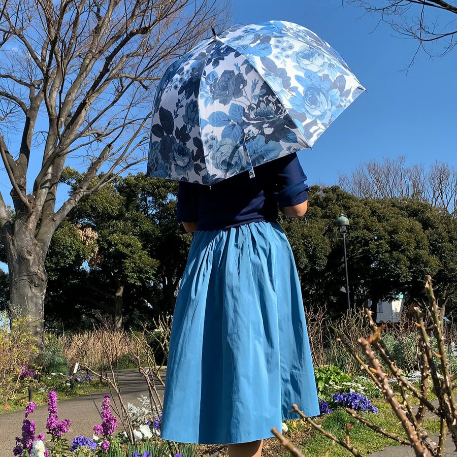 カサノヴァ 晴雨兼用長傘 (ブルーローズ) / Think Bee! 『公式