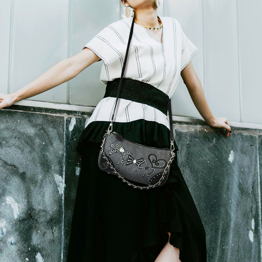 リボンズ 2ウェイショルダーバッグ（グレーデニム） / Think Bee