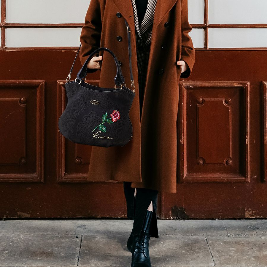 カルメンロッサ バッグ（2ウェイタイプ）（ブラック） / Think Bee