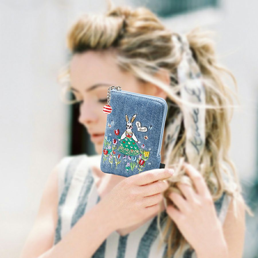 在庫数1 個＞バニービー ポーチ（ブルー） / Think Bee! 『公式