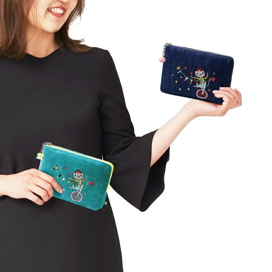 在庫数5 個＞ザ・サーカスパーティー ポーチ（グリーン） / Think Bee