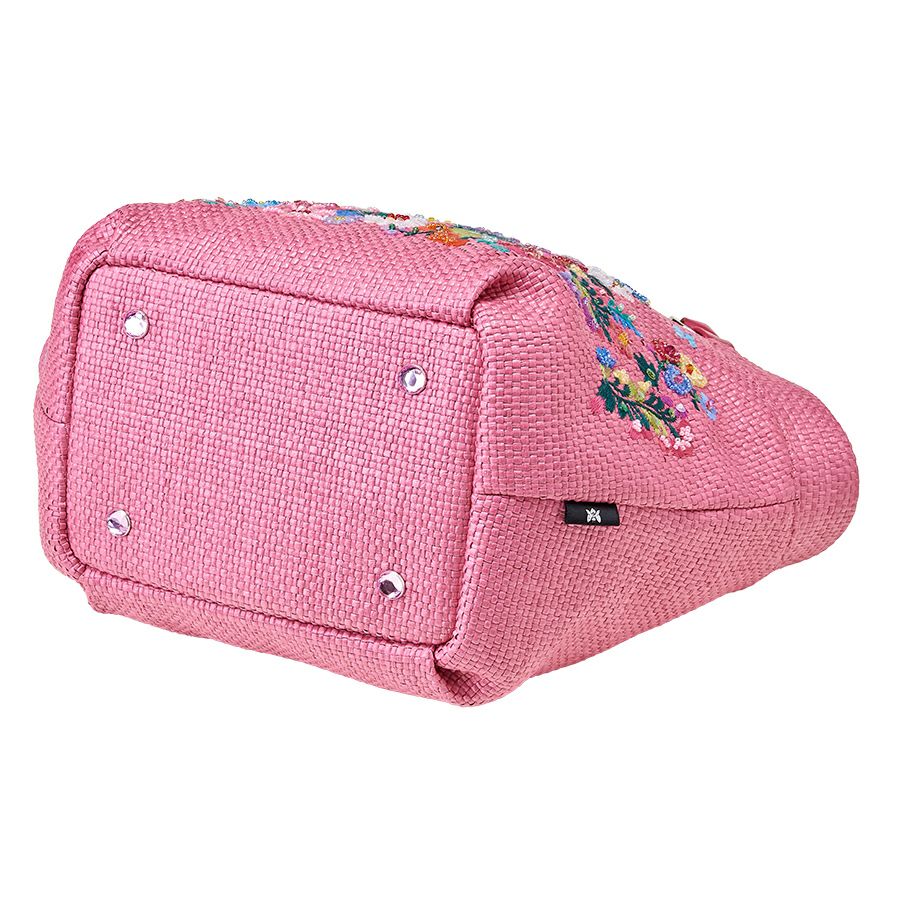 美品、シンクビー、Think Bee!、カゴバッグ、ソチミルコ、メキシコ、刺繍 ThinkBee シンクビー かごバッグ ソチミルコ フラワー ネイビー｜Yahoo