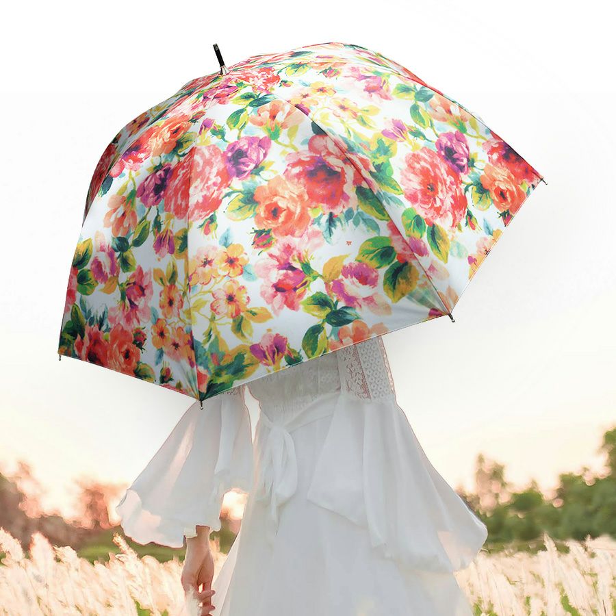 カサノヴァ 晴雨兼用長傘 (ジャスミンローズオレンジ) / Think Bee