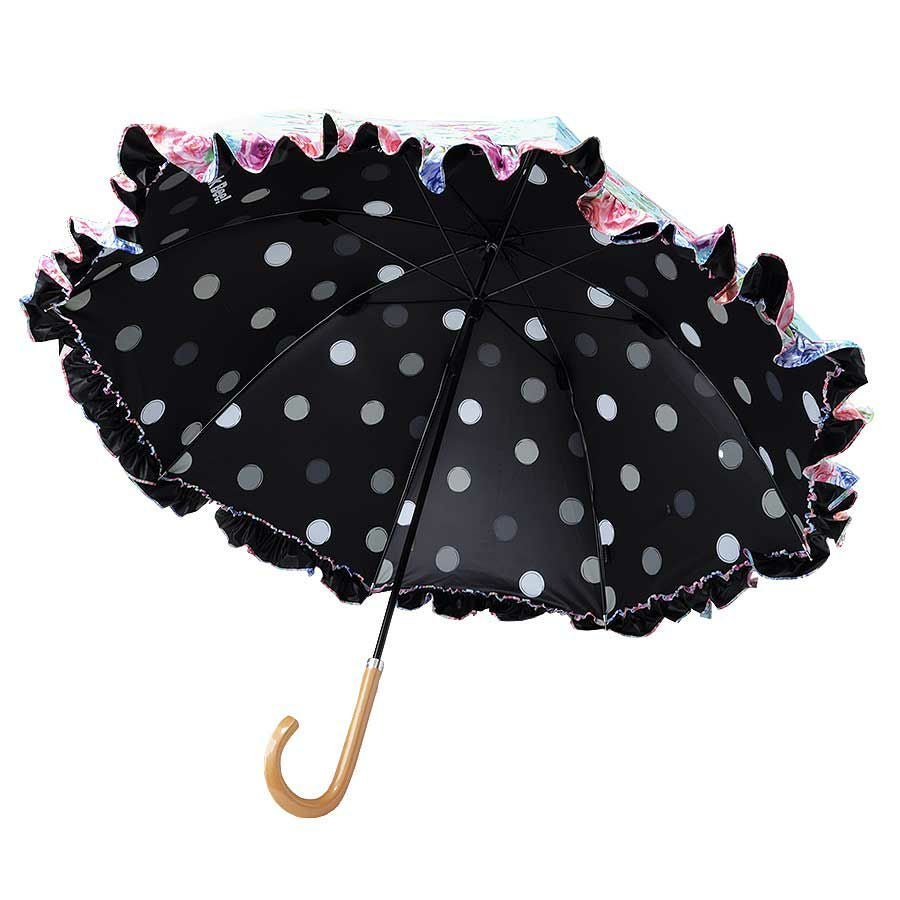 カサノヴァ 晴雨兼用長傘 (フリル付)(フラワーブルー) / Think Bee