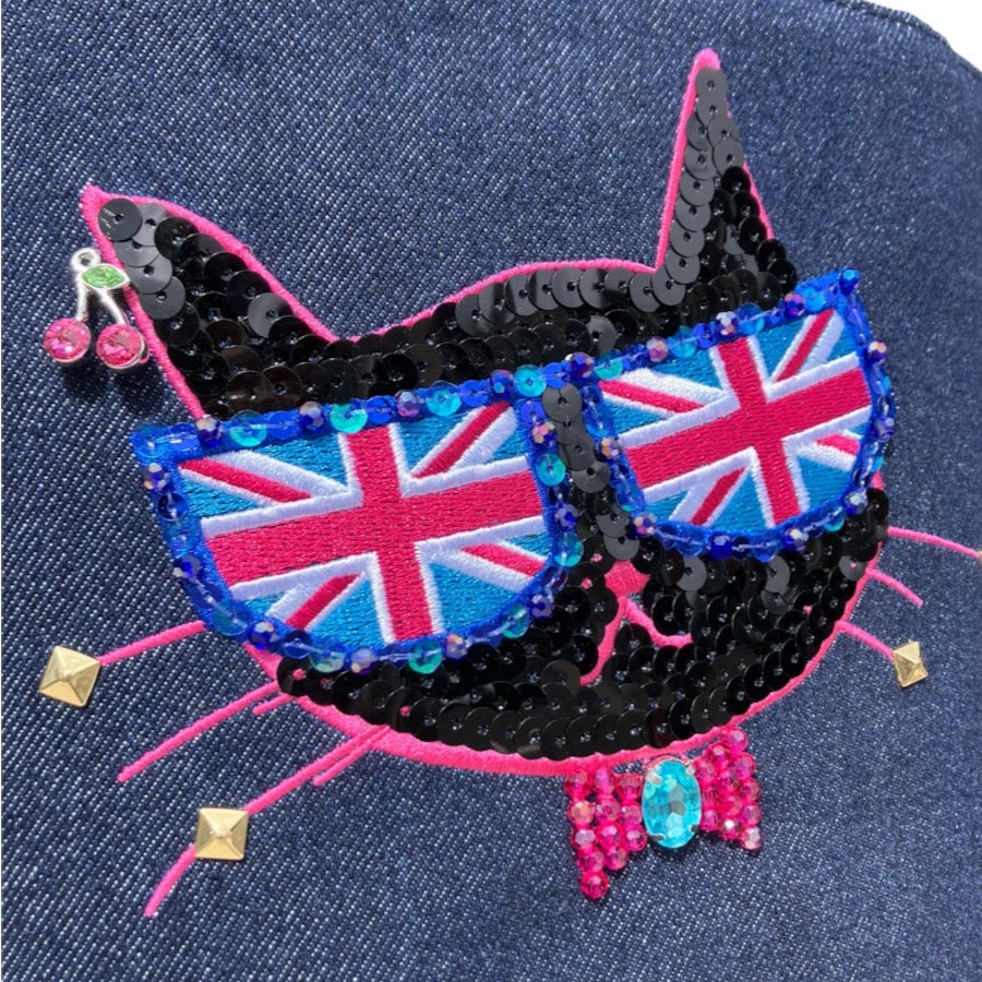 ランナウェイキャッツ ミニトートバッグ　（2ウェイタイプ）（デニムネイビー）